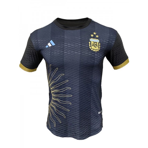 Argentina campione edizione commemorativa maglia da calcio uniforme da uomo nero abbigliamento sportivo kit da calcio top camicia sportiva 2023